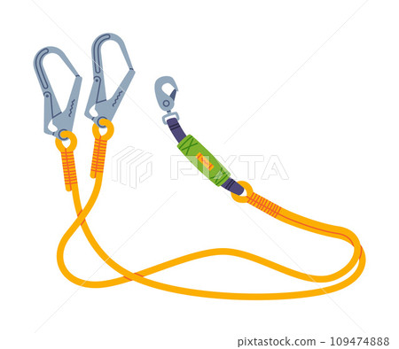 Long Rope with Clasp as Climbing Equipment Vector Illustration Long Rope with Clasp as Climbing Equipment Vector Illustration 109474888