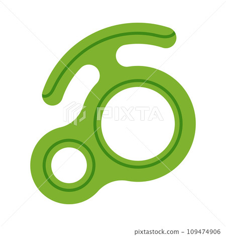 Green Figure Eight Belay Device as Climbing Equipment Vector Illustration 109474906