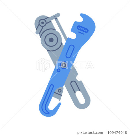 Metal Wrench Tool as Climbing Equipment Vector Illustration 109474948