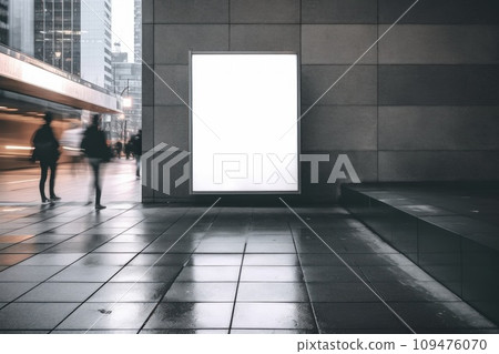 Blank advertising billboard in a large-scale square size . Generative AI 109476070