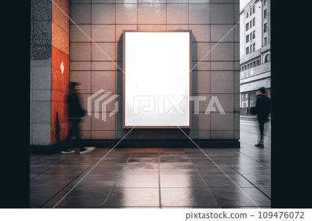 Blank advertising billboard in a large-scale square size . Generative AI Blank advertising billboard in a large-scale square size . Generative AI 109476072