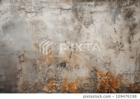 illustration of a weathered and distressed wall with rust and faded stains illustration of a weathered and distressed wall with rust and faded stains 109476198