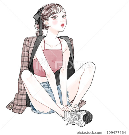 Woman sitting 109477364