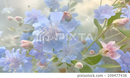 CG圖形（柔和的彩色花朵） 109477436