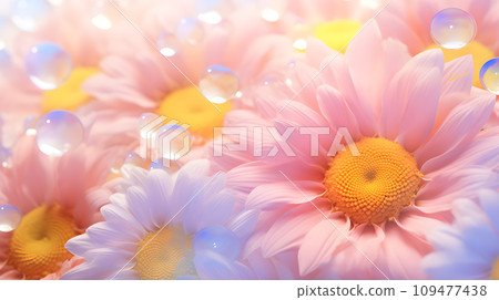 CG圖形（柔和的彩色花朵） 109477438