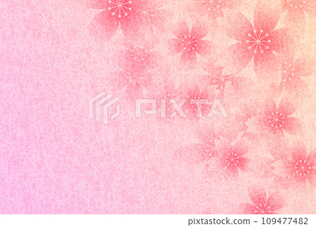 Cherry blossom New Year's card Japanese pattern background 109477482