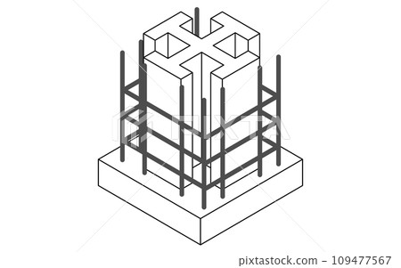 建築結構圖解、鋼筋混凝土 (SRC) 等距圖 109477567