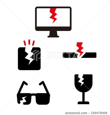 Fragile items illustration icon set 109478006