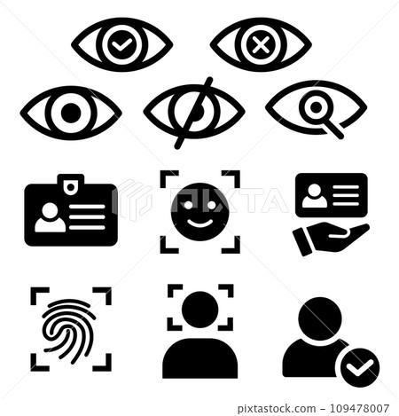authentication icon set 109478007