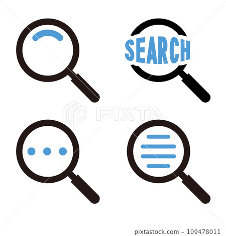 Magnifying glass search icon set Magnifying glass search icon set 109478011