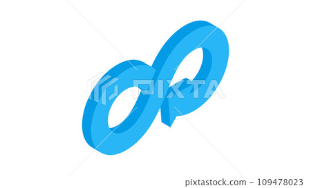 帶有代表等角投影繪製的循環經濟的箭頭的圖標 帶有代表等角投影繪製的循環經濟的箭頭的圖標 109478023