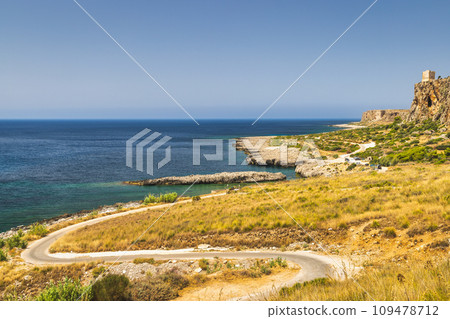 The sea coast in the northwest of Sicily. 109478712