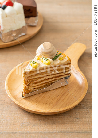 Russian honey cake on plate Russian honey cake on plate 109478893