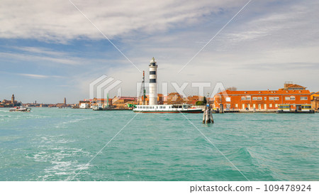 Lighthouse on the island of Murano near Venice, Italy. 109478924