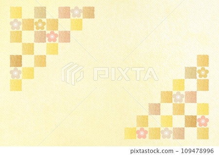 Checkered pattern and floral Japanese style background for New Year's cards and New Year's Checkered pattern and floral Japanese style background for New Year's cards and New Year's 109478996
