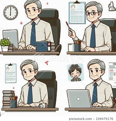 Senior manager working hard 109479176