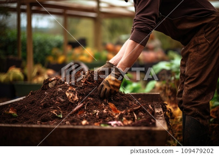Processing of organic waste, compost preparation 109479202