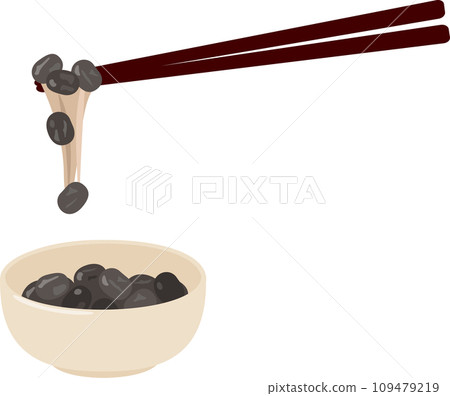 Black soybean natto in a small bowl Black soybean natto in a small bowl 109479219