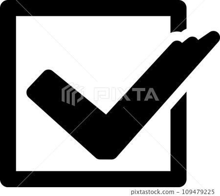 Check mark monochrome icon 109479225