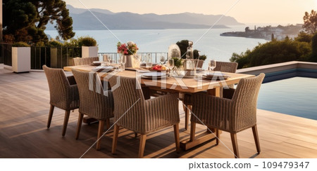 There is a dining table on the terrace There is a dining table on the terrace 109479347