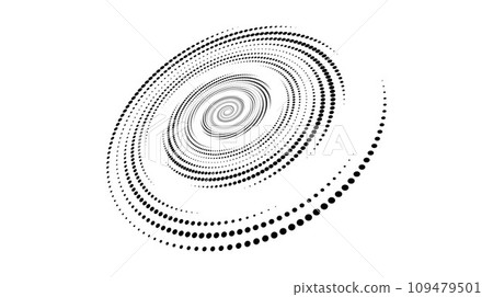 Spiral dotted line element. Radial spinning halftone texture. Circle swirl dots shape in perspective. Abstract background for poster, banner, logo, icon, collage, presentation, tag, emblem. Vector Spiral dotted line element. Radial spinning halftone texture. Circle swirl dots shape in perspective. Abstract background for poster, banner, logo, icon, collage, presentation, tag, emblem. Vector 109479501