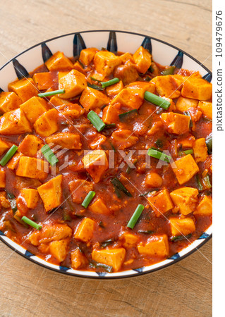 Mapo Tofu - The traditional Sichuan dish of silken tofu and ground beef, packed with mala flavor from chili oil and Sichuan peppercorns. Mapo Tofu - The traditional Sichuan dish of silken tofu and ground beef, packed with mala flavor from chili oil and Sichuan peppercorns. 109479676