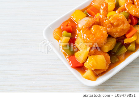 Stir-fried sweet and sour with fried shrimp Stir-fried sweet and sour with fried shrimp 109479851