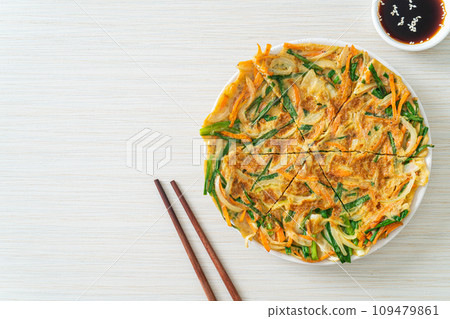 Pajeon or Korean pancake or Korean pizza Pajeon or Korean pancake or Korean pizza 109479861