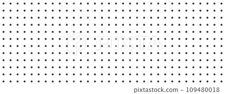 Black dot grid notebook page template on white background. Bullet journal texture. Round points seamless pattern. School or office paper background 109480018