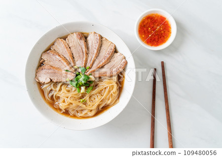 duck noodles with stewed duck soup duck noodles with stewed duck soup 109480056