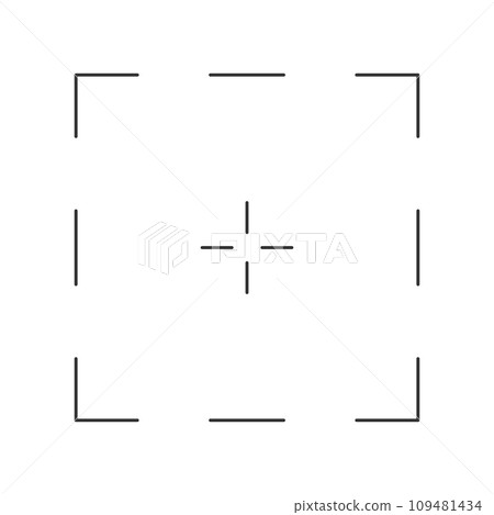Target icon. Bullseye symbol. Aim crosshair sign of viewfinder, sniper weapon, military optic. Focus, goal, shot pictogram isolated on white background 109481434