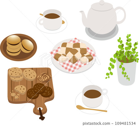 Sweets and greens at tea time 109481534