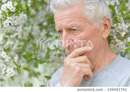 Close up portrait of unhappy senior woman 109481742