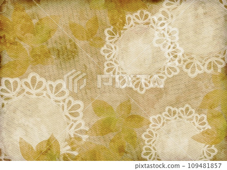 Antique background 18th century French letter collage lace paper 109481857
