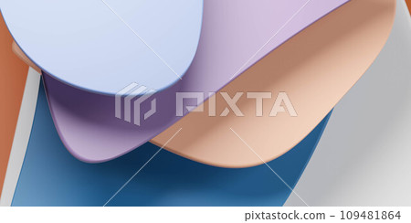 A Vibrant Close-Up of a Multicolored layers with Sleek Design 3d render illustration 109481864