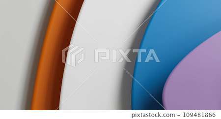 A Close-Up of Four Different Colored layers 3d render illustration 109481866