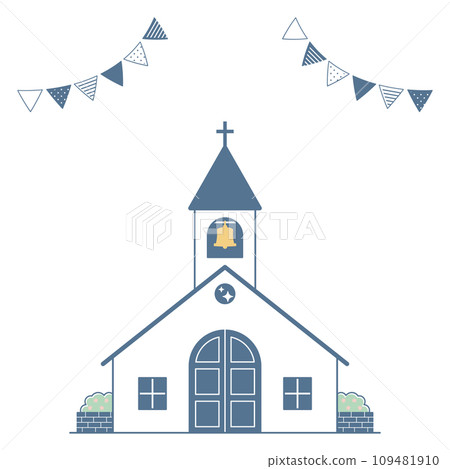 Cute church hand-drawn illustration material 109481910