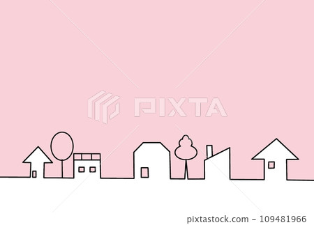 簡單的房子線描畫框 簡單的房子線描畫框 109481966