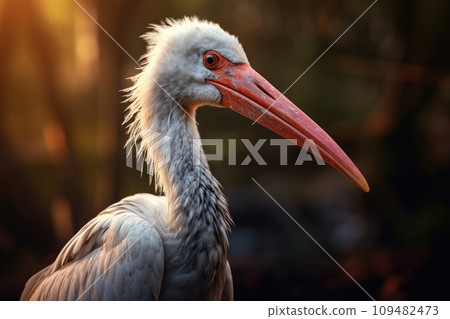 Portrait of a stork in autumn 109482473