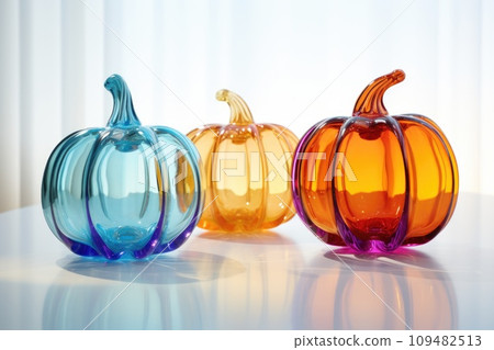 Colored Glass Pumpkins 109482513