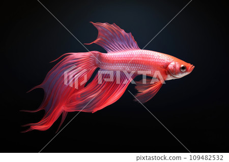 Pink rooster fish with a big tail 109482532