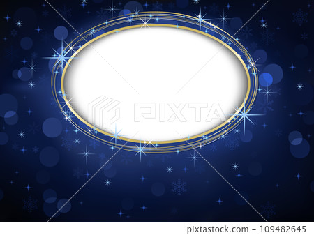 Blue Defocused Christmas Background with Oval Shape Blue Defocused Christmas Background with Oval Shape 109482645