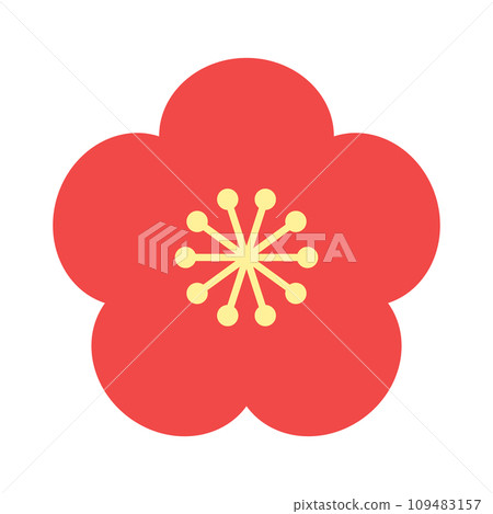 Plum flower illustration color no line 109483157