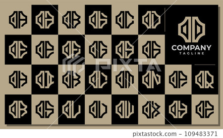 Line plus healthcare medical letter O OO logo design, number 0 00 brand set 109483371