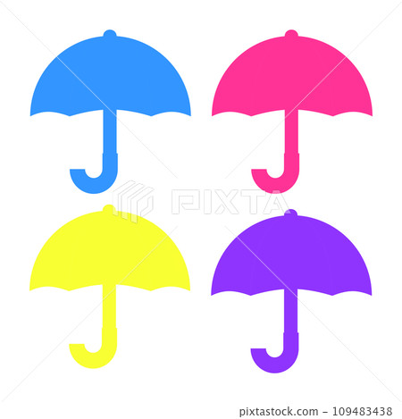 Colorful umbrella illustration set of 4 types Colorful umbrella illustration set of 4 types 109483438