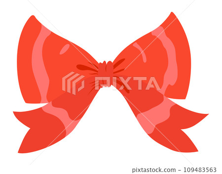Bow icon. Cartoon ribbon for invitation or gifts, present cards and luxury wrap pack isolated on white background. Holidays and celebrations decoration for your design. Vector illustration Bow icon. Cartoon ribbon for invitation or gifts, present cards and luxury wrap pack isolated on white background. Holidays and celebrations decoration for your design. Vector illustration 109483563