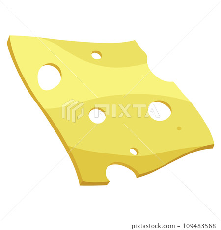 Taco ingredient cartoon cheese slice. Traditional mexican fast-food. Mexico food design element for menu, advertising. Vector cartoon illustration 109483568