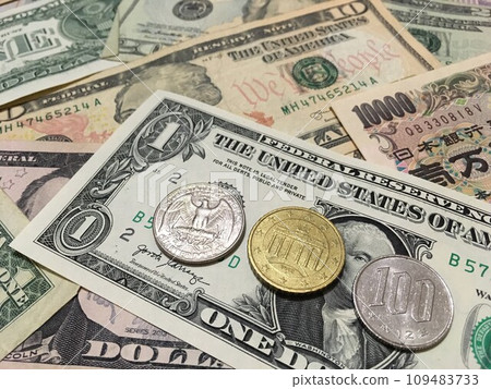 US dollar and currency foreign exchange image material 109483733