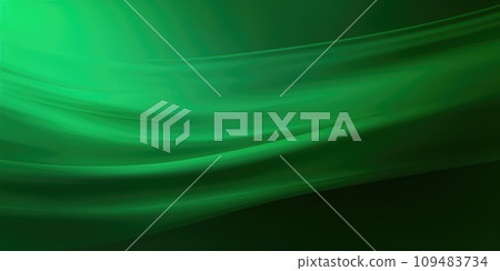 Abstract wavy liquid and silky pattern in green Patricks Day colors, monochrome background 109483734