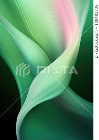 Abstract wavy liquid and silky pattern in green Patricks Day colors, monochrome background 109483738